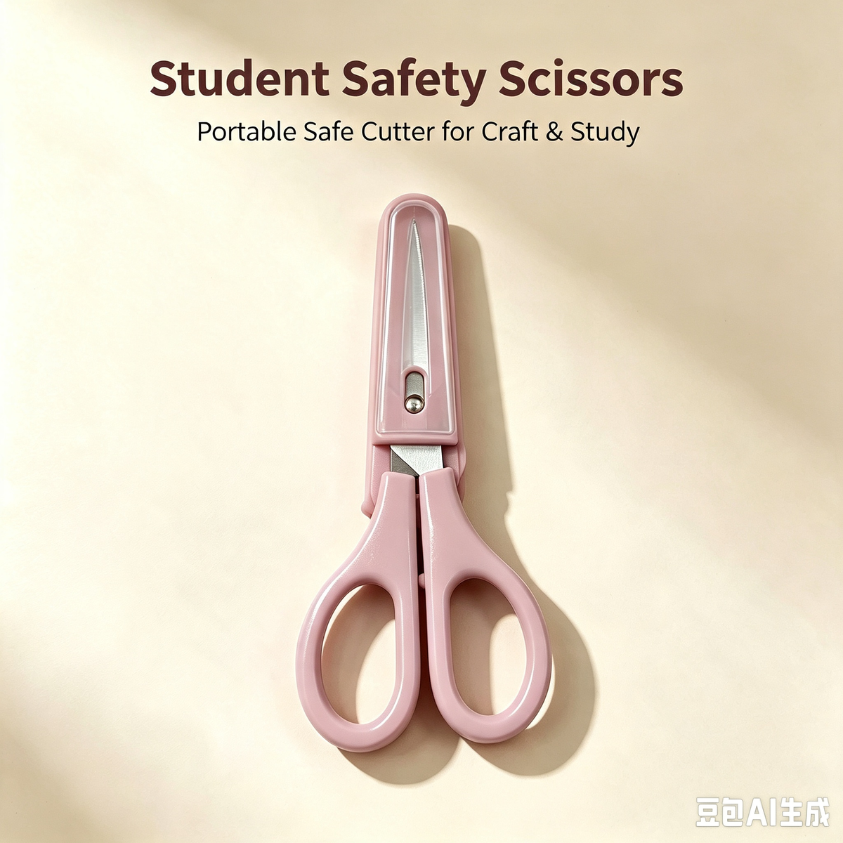 Student Safety Scissors with Removable Blade Cover, Portable Stainless Steel Craft Scissors for School Office Journal DIY