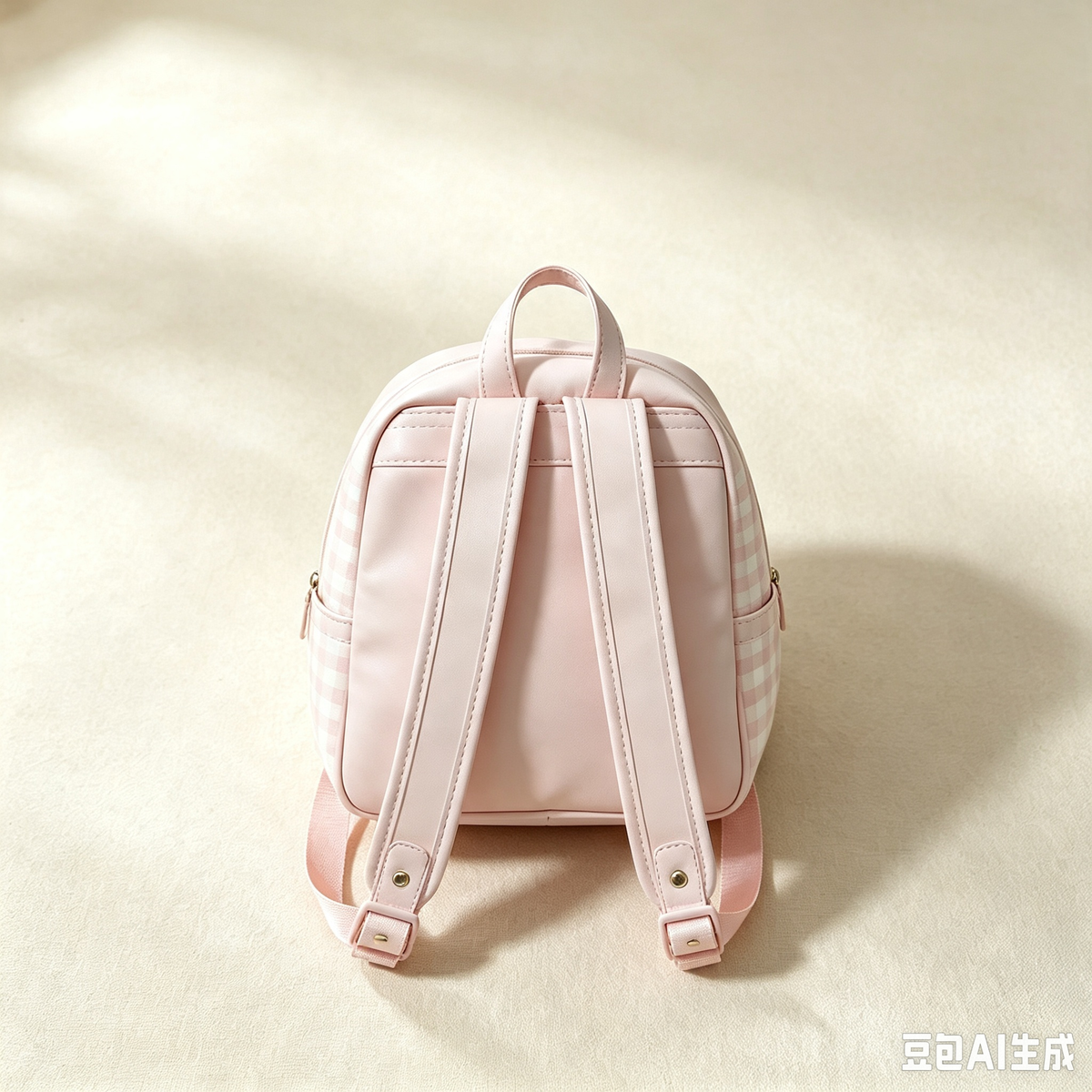 Minimalist Plaid Mini Daypack, Portable Lightweight Backpack for Shopping & Daily Outings