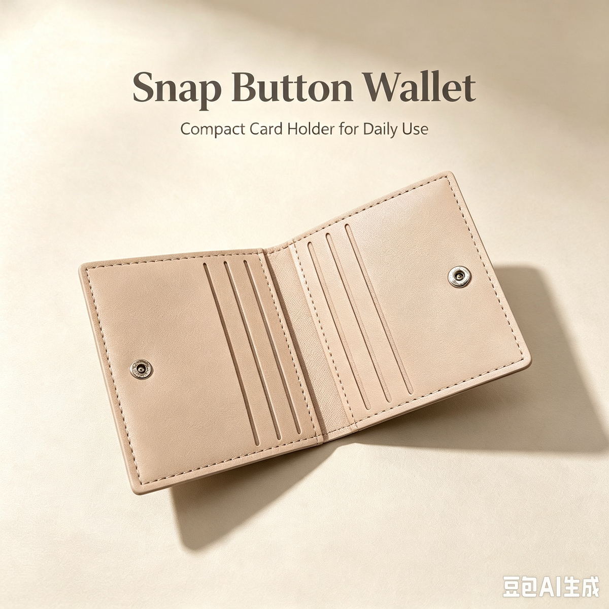 Minimalist Snap Button Pocket Wallet, Multi Card Slots Small Purse for Women Daily Use