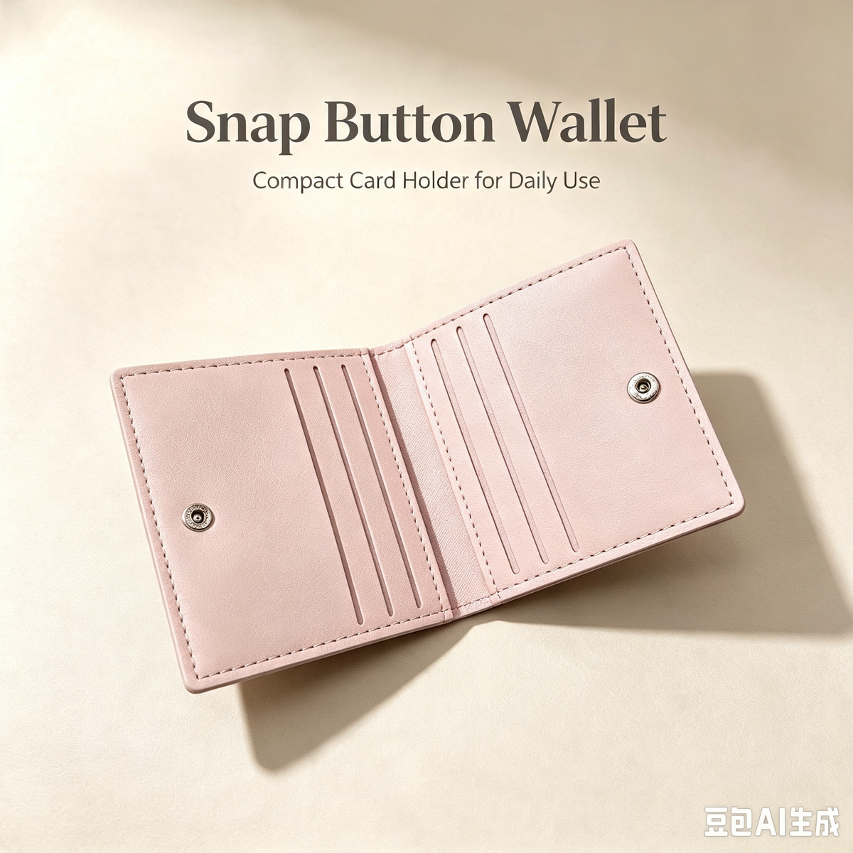 Minimalist Snap Button Pocket Wallet, Multi Card Slots Small Purse for Women Daily Use