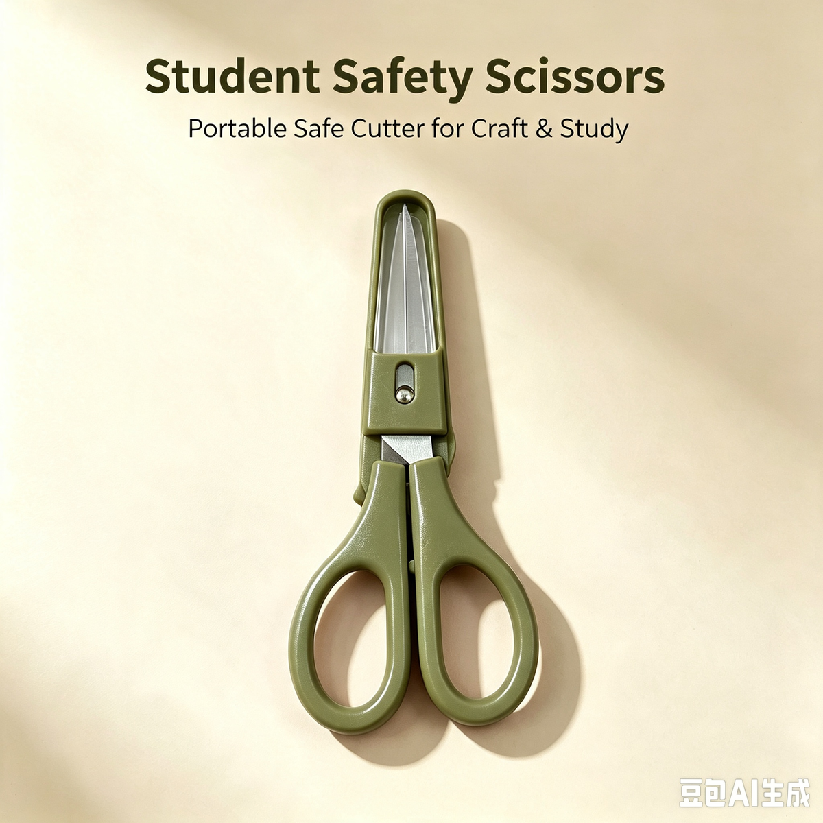 Student Safety Scissors with Removable Blade Cover, Portable Stainless Steel Craft Scissors for School Office Journal DIY
