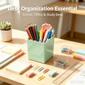 Bright Solid Color Stationery Storage Caddy, Wave Rim Pen Cup for Classroom, Home Workspace Desk Organization
